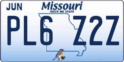 MO license plate PL6Z2Z