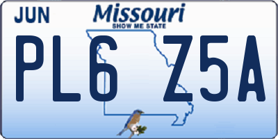 MO license plate PL6Z5A