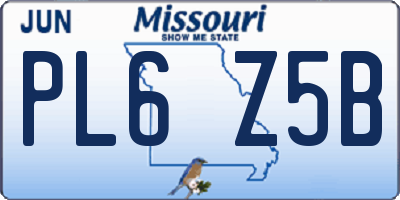 MO license plate PL6Z5B