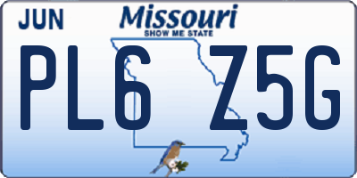 MO license plate PL6Z5G