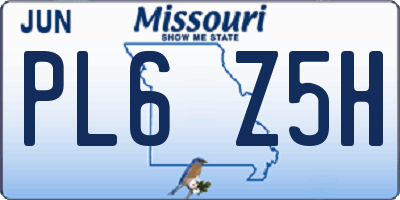 MO license plate PL6Z5H