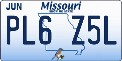 MO license plate PL6Z5L
