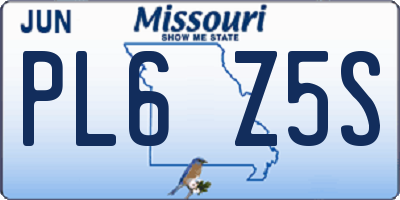 MO license plate PL6Z5S