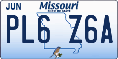 MO license plate PL6Z6A