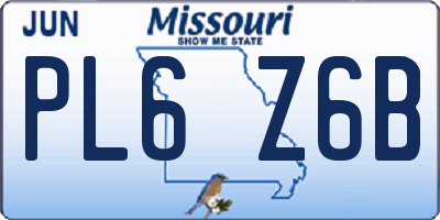 MO license plate PL6Z6B