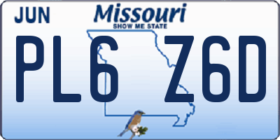 MO license plate PL6Z6D