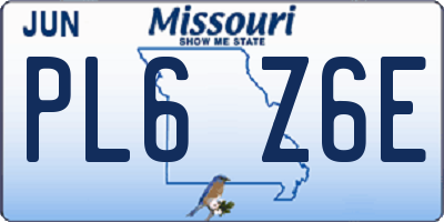 MO license plate PL6Z6E