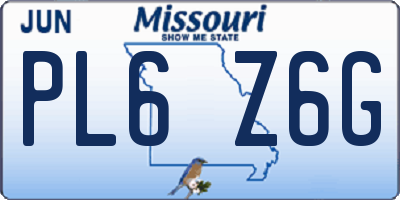 MO license plate PL6Z6G