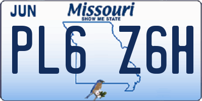 MO license plate PL6Z6H