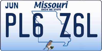 MO license plate PL6Z6L