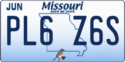 MO license plate PL6Z6S