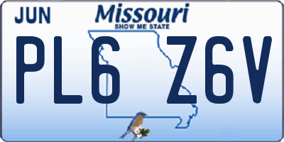 MO license plate PL6Z6V