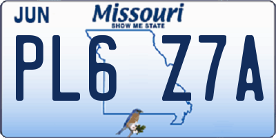 MO license plate PL6Z7A