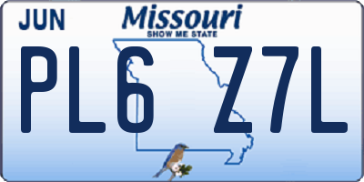 MO license plate PL6Z7L