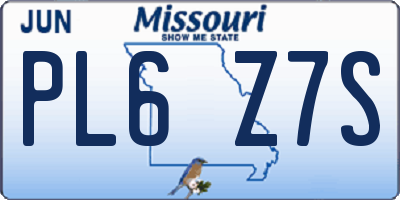 MO license plate PL6Z7S
