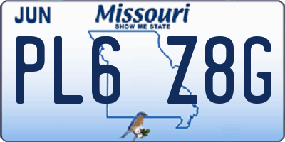 MO license plate PL6Z8G