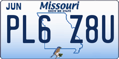 MO license plate PL6Z8U