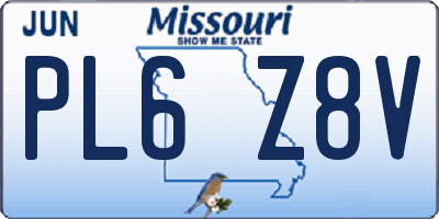 MO license plate PL6Z8V