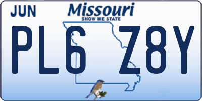 MO license plate PL6Z8Y