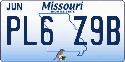MO license plate PL6Z9B