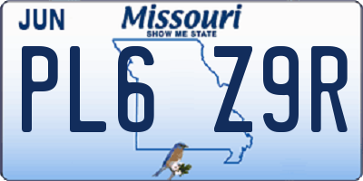 MO license plate PL6Z9R