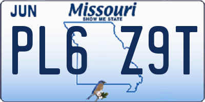 MO license plate PL6Z9T
