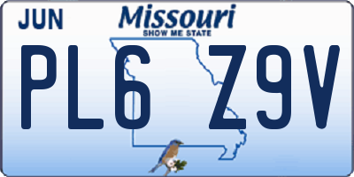 MO license plate PL6Z9V