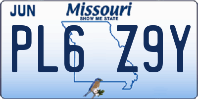 MO license plate PL6Z9Y