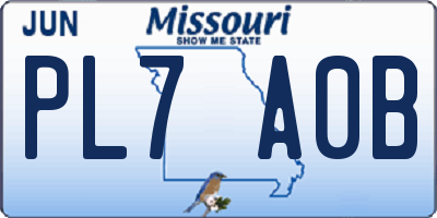 MO license plate PL7A0B