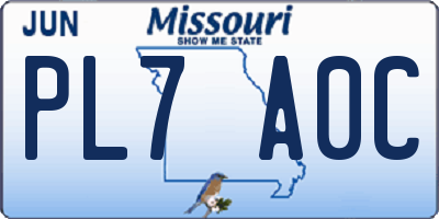 MO license plate PL7A0C