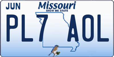 MO license plate PL7A0L