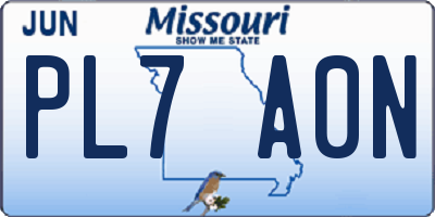 MO license plate PL7A0N