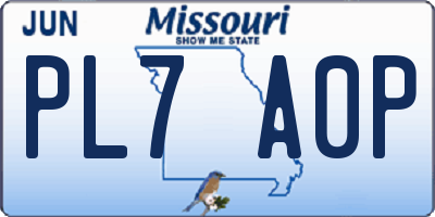 MO license plate PL7A0P