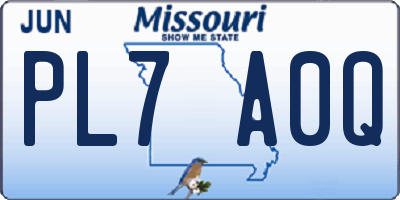 MO license plate PL7A0Q