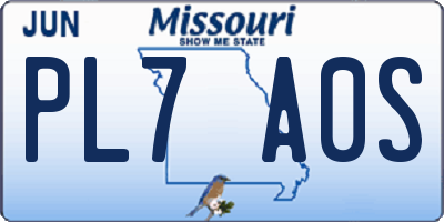 MO license plate PL7A0S