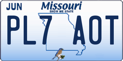 MO license plate PL7A0T
