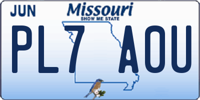 MO license plate PL7A0U