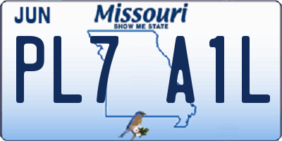 MO license plate PL7A1L