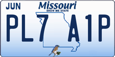 MO license plate PL7A1P