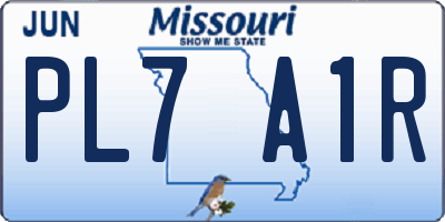 MO license plate PL7A1R