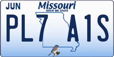 MO license plate PL7A1S