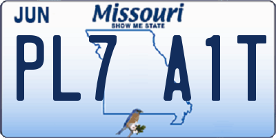 MO license plate PL7A1T