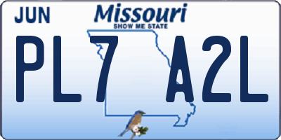 MO license plate PL7A2L