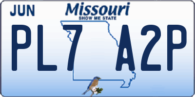 MO license plate PL7A2P