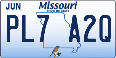 MO license plate PL7A2Q
