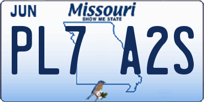 MO license plate PL7A2S