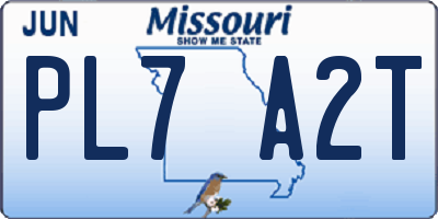 MO license plate PL7A2T