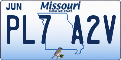 MO license plate PL7A2V