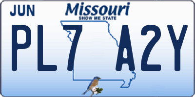 MO license plate PL7A2Y