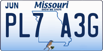 MO license plate PL7A3G